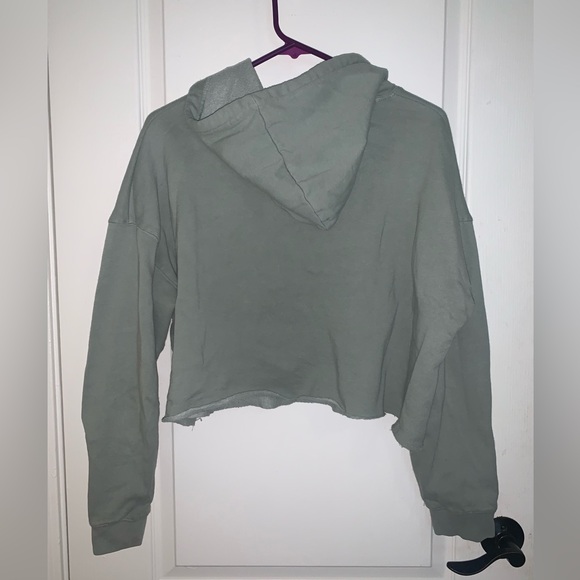 Independent Trading Company Women’s Perky Peach Crop Light Green Hoodie - Large - Picture 2 of 8